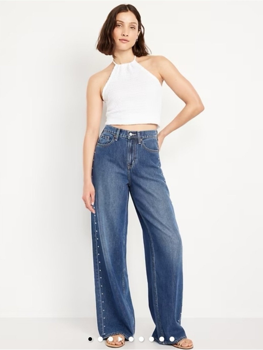 Old Navy Wide Leg High-Rise Jeans in Medium Blue
